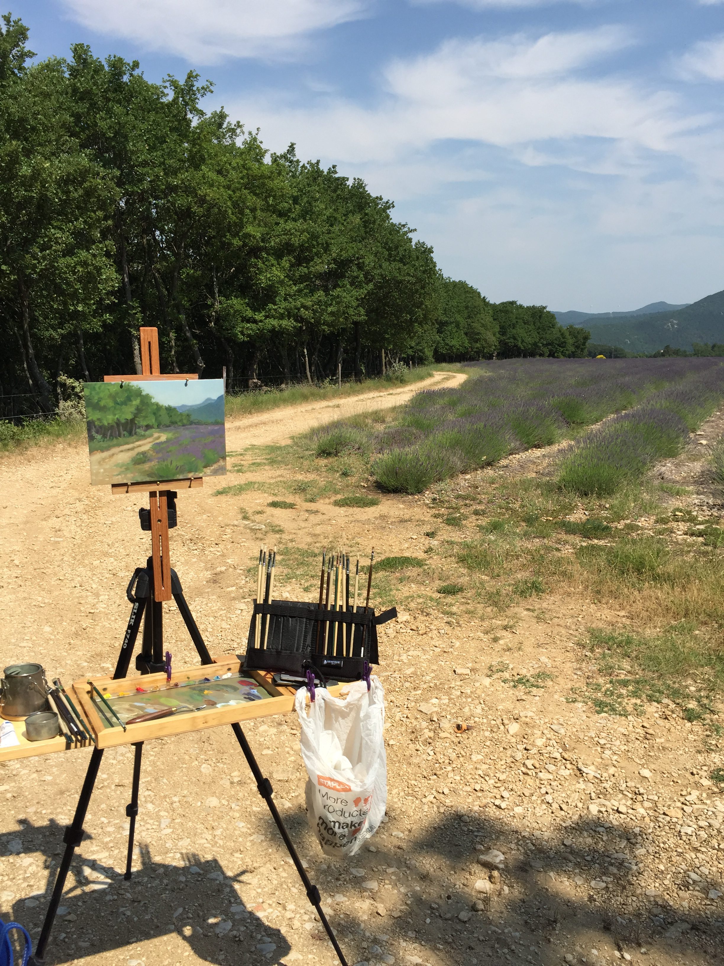 Painting a lavender field