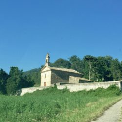 Small chapel and cemetery in French Alps.