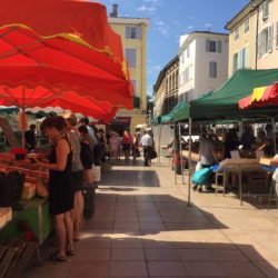 French Open Air Market in Montelimar, France.