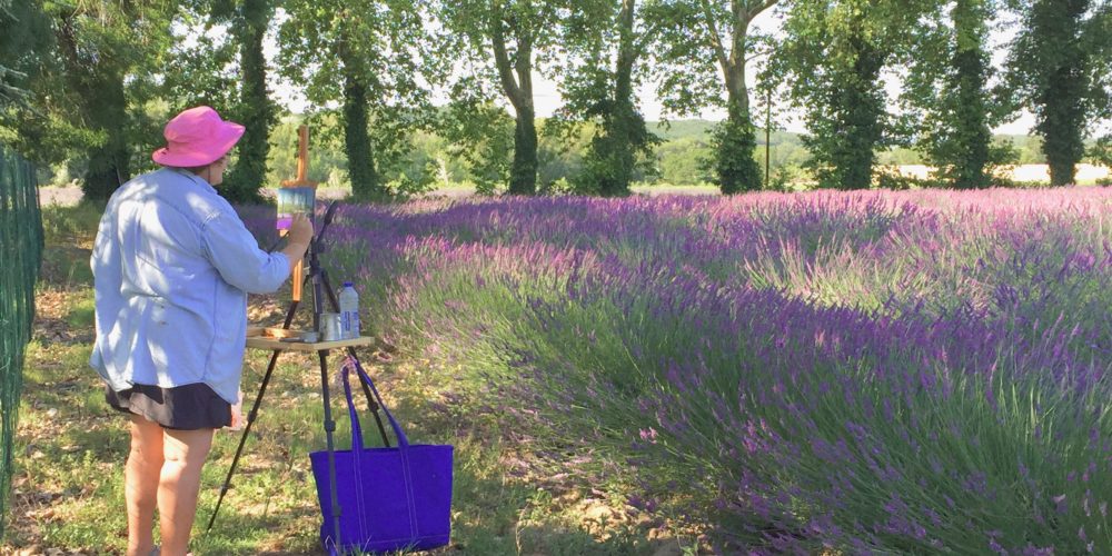 Linda painting lavender
