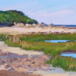 Cape Cod Beach, oil on panel, 8"x16"