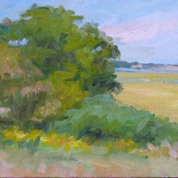 Small sketch of marsh, oil on canvas, 5"x7"