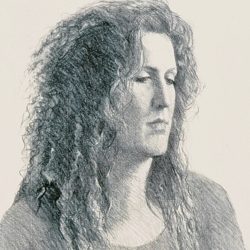 Portrait Drawing, charcoal on paper, life size