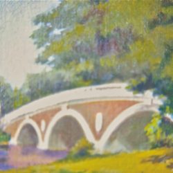 Weeks Bridge on Charles River, oil on canvas, 16"x 20"