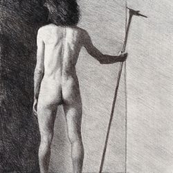 Figure Drawing, charcoal on paper