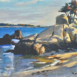 Beach at Stage Fort Park, Gloucester, oil on canvas, 8"x10"