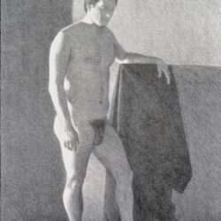 Figure Drawing, charcoal on paper