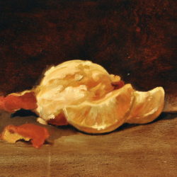 Still Life of Orange II, oil on panel, 8"x10"