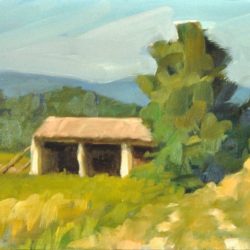 French Barn, 6"x9", oil on panel