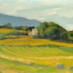 Provence Landscape, oil on panel, 6"x8"