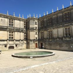 Courtyard of chateau in Grignon, France