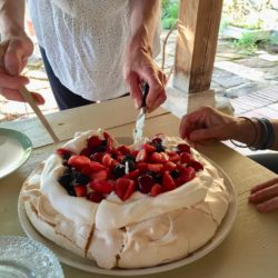 Pavlova dessert served at B & B