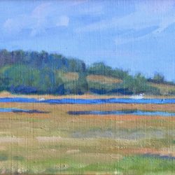 Essex Marsh, oil on canvas , 6"x12"