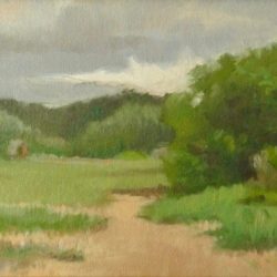 Essex Marsh on Overcast Day, 8"x16", oil on canvas