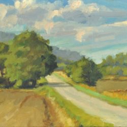 Road in Provence, oil on board, 5"x7"