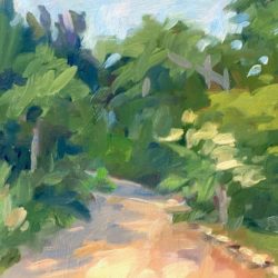 Sketch of French Path, 6"x9", oil on panel