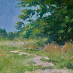 Tree in Marsh II, oil on canvas, 8"x12"