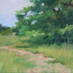 Tree in Marsh I, oil on canvas, 8"x10"