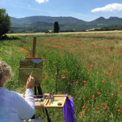 Cristol painting a poppy field
