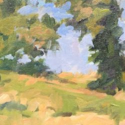 Ipswich Trees and Field, 6"x10", oil on canvas