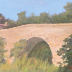 Stone Bridge in France, 6" x 8", oil on panel