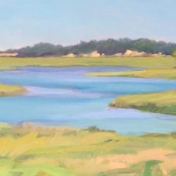 Yellow Salt Marsh, 9"x20", oil on panel