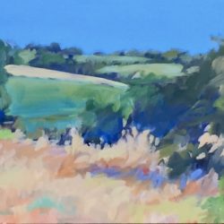 Field in France, 6"x12", oil on panel